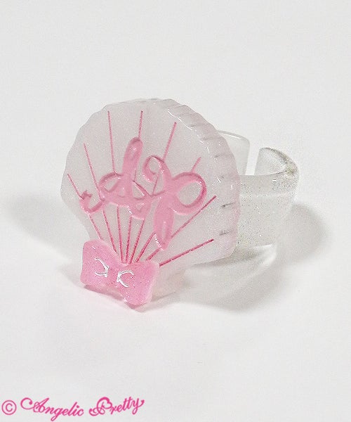 angelic pretty jewel shell ring - pink - 2016