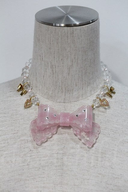 btssb meltaine crystal necklace with glitter - pink - 2009