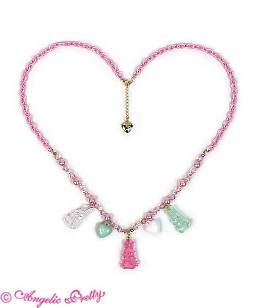 angelic pretty gummy bunny necklace - pink - 2019