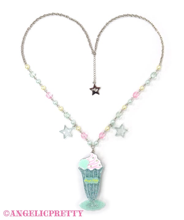 angelic pretty cream soda mermaid necklace - mint - 2022