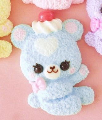 sweet dolly house kawaii dessert bear brooch - sax