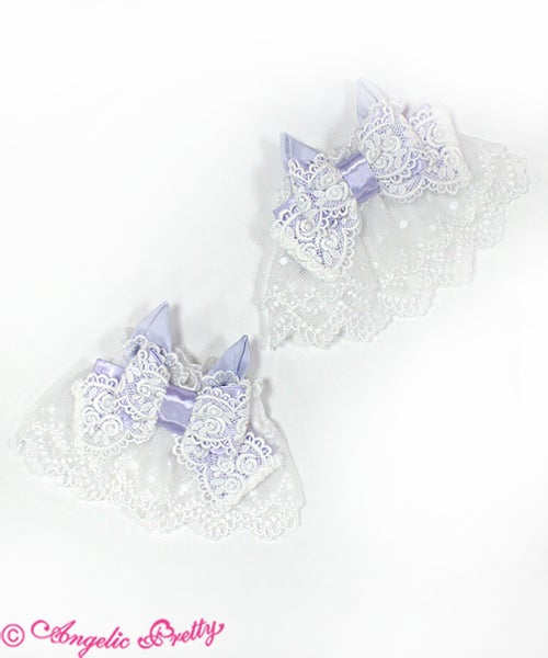 angelic pretty romantic cat wrist cuffs - lavender - 2017