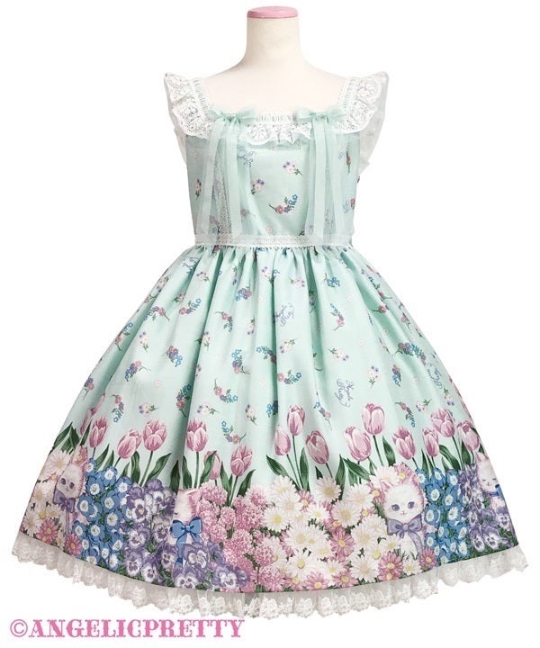 angelic pretty flower kitten jsk - mint - 2024