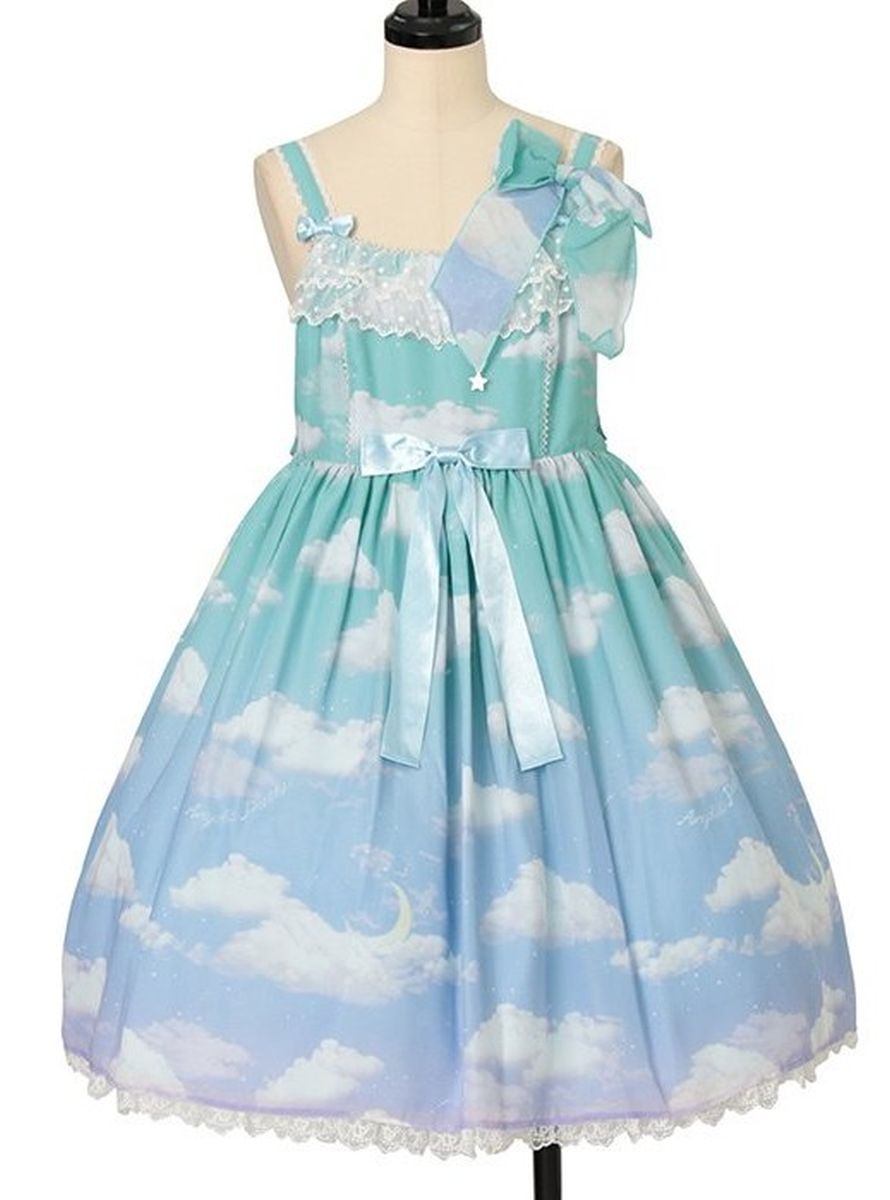 angelic pretty misty sky brilliant color jsk - mint/sax - 2018