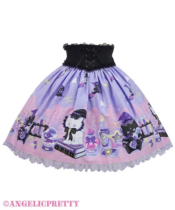 angelic pretty magical milk cats skirt - lavender - 2023