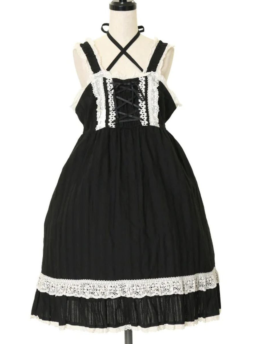 btssb karami babydoll jsk - black × white - 2008