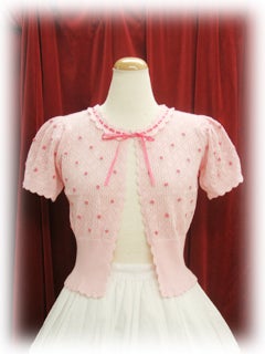 btssb petit rose knit bolero - pink - 2008