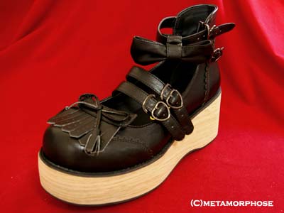 metamorphose tassel ribbon shoes (faux leather) - black - 2010