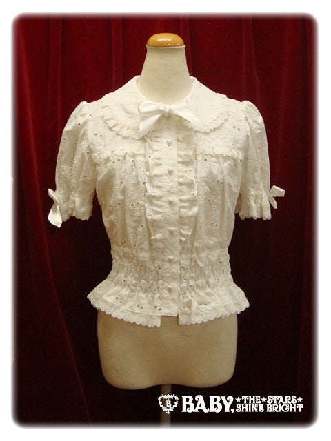 btssb cherry parade round collar blouse - white - 2012